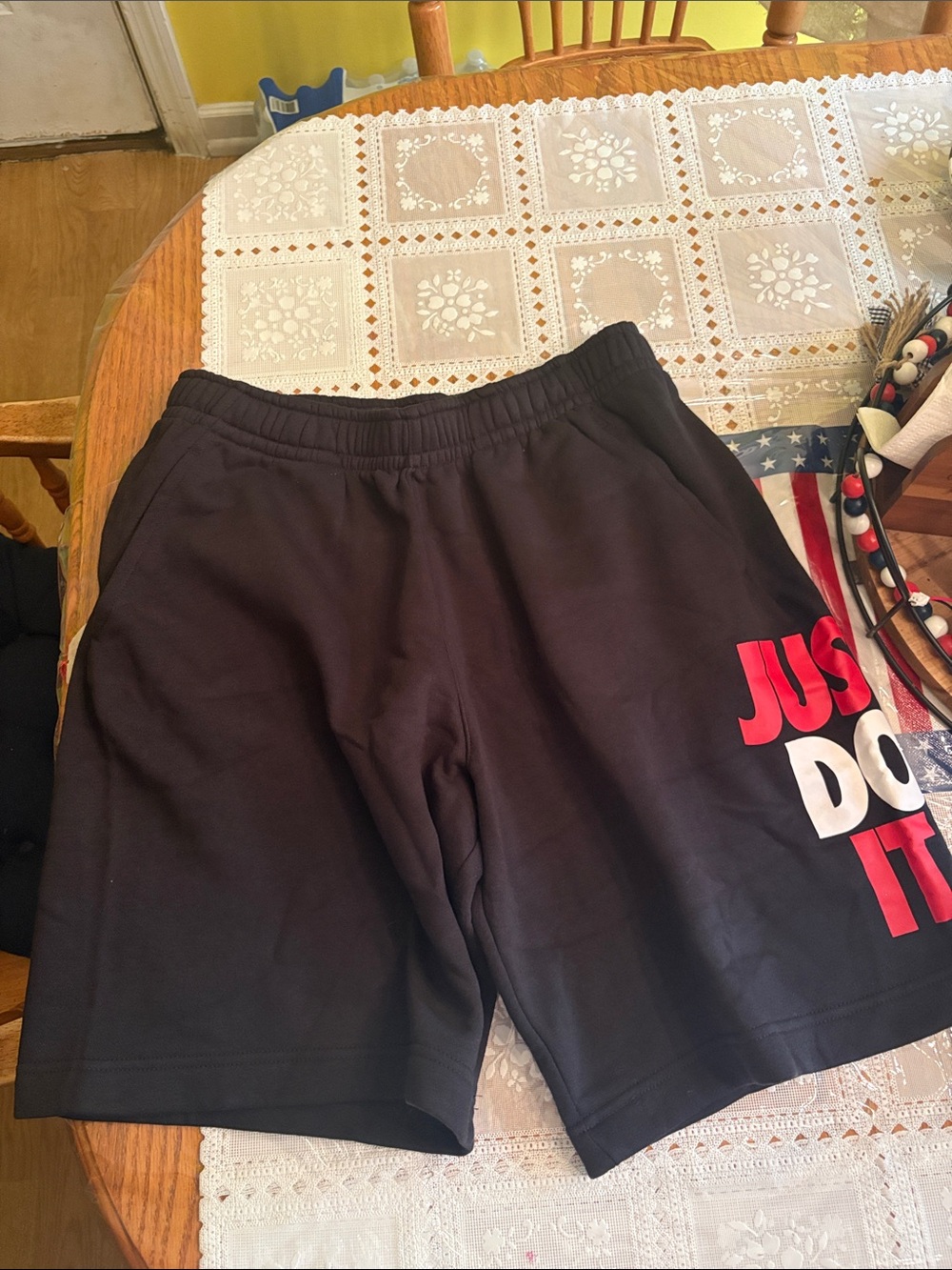 Nike Black Athletic Shorts with White Logo